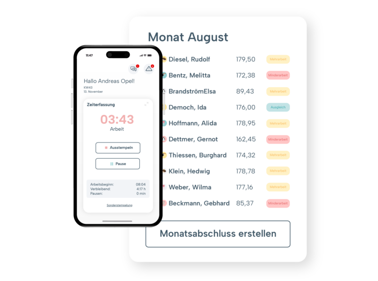 Zeiterfassung auf dem Handy