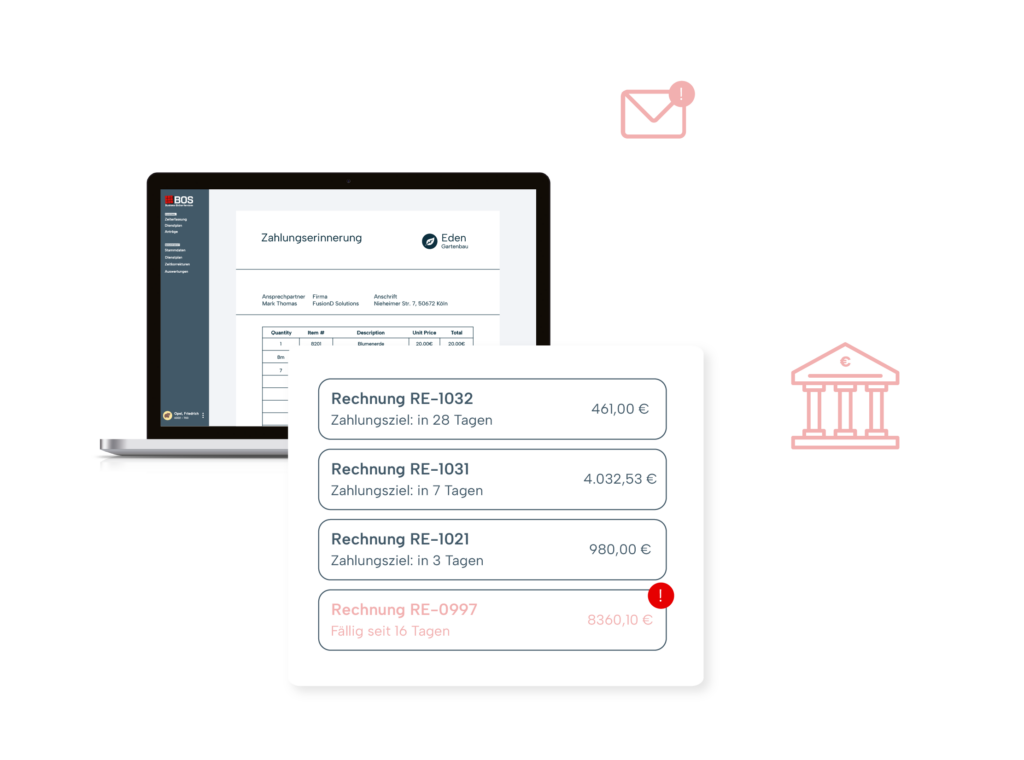 Rechnungsübersicht und Symbole